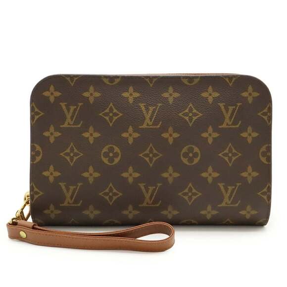 LOUIS VUITTON Authentic Brown Monogram Clutch Bag - Picture 2 of 10